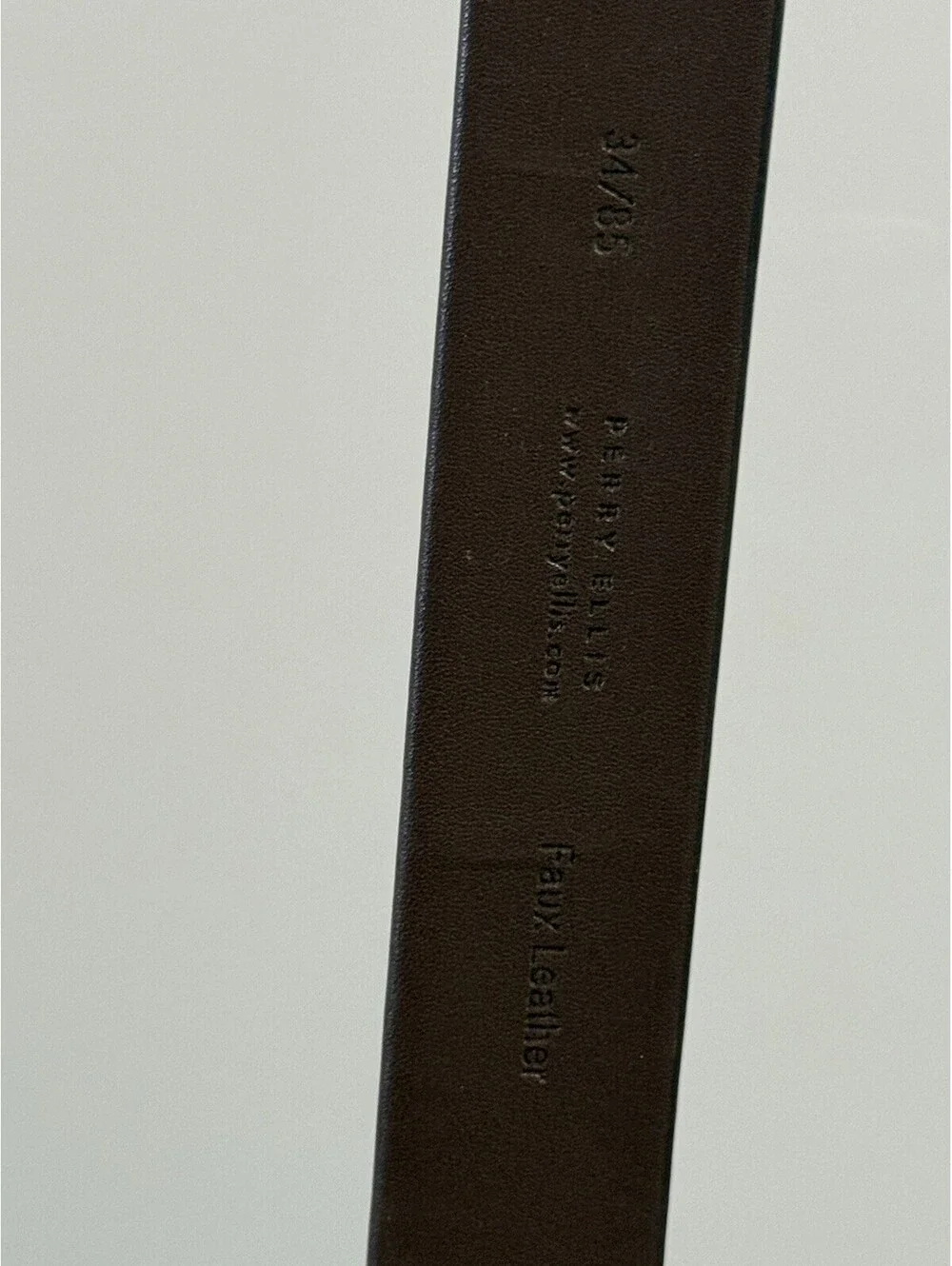 Perry Ellis Portfolio Men’s Brown Dress Belt 34/35 Silver Buckle
